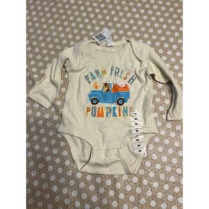 Farm Fresh Pumpkins One Piece Long Sleeve Cream Color Size 6‎ Months